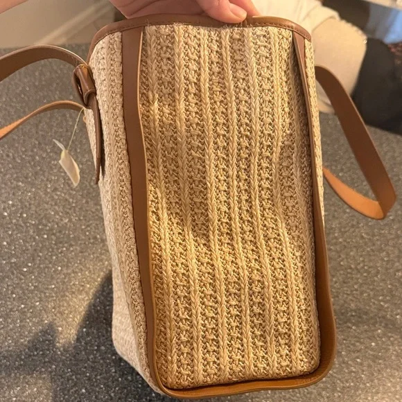 NWT TALBOTS Brown and Cream Tote Bag - Picture 6 of 7